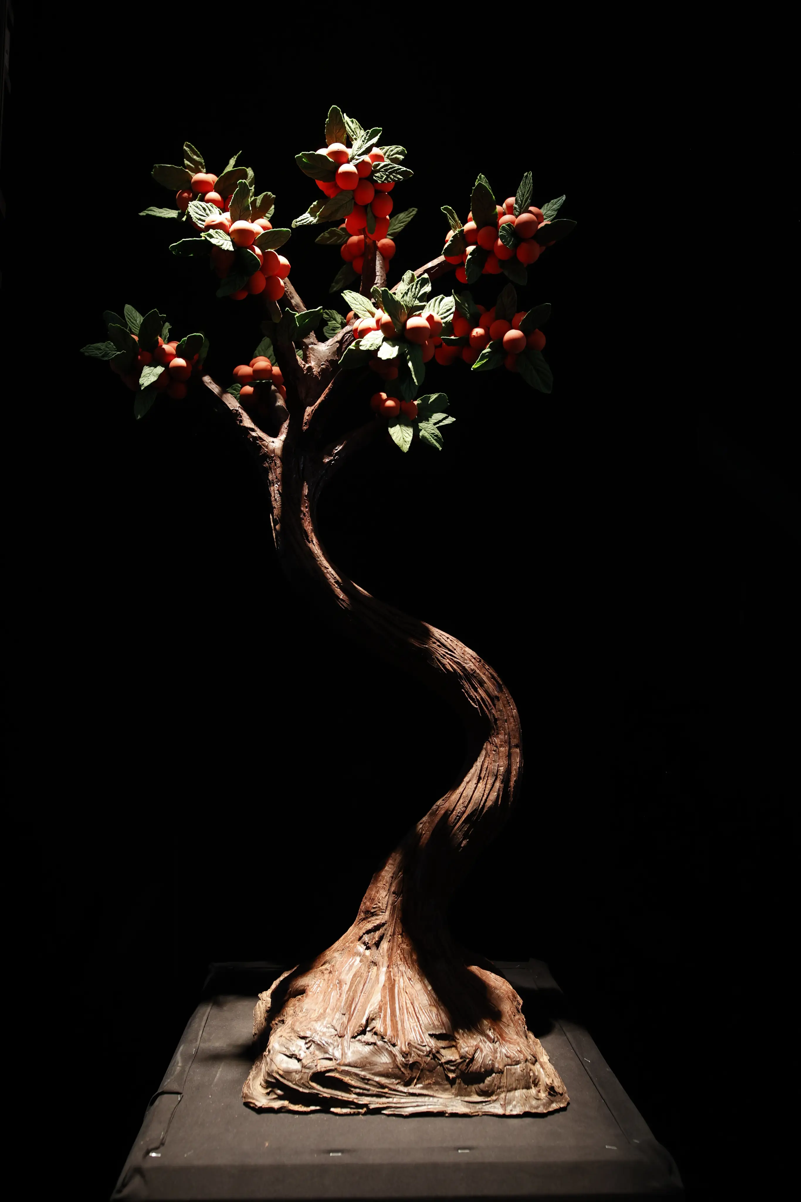 Stacked handcrafted chocolates