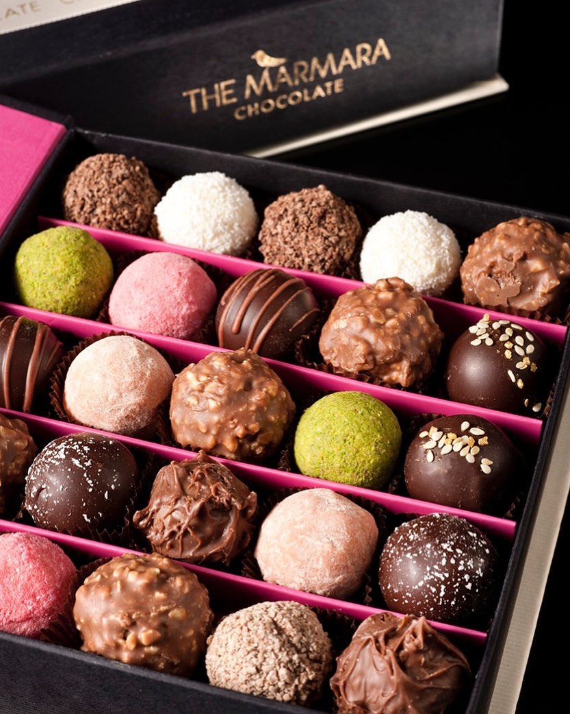 Assortment of fine chocolates in a gift box